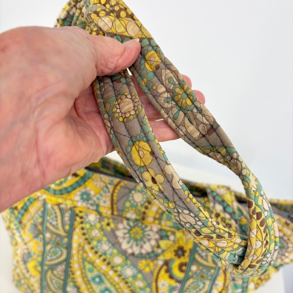 Vera Bradley Tote Lemon Parfait Paisley Quilted Shoulder Bag Retro Teacher BoHo - Picture 8 of 8